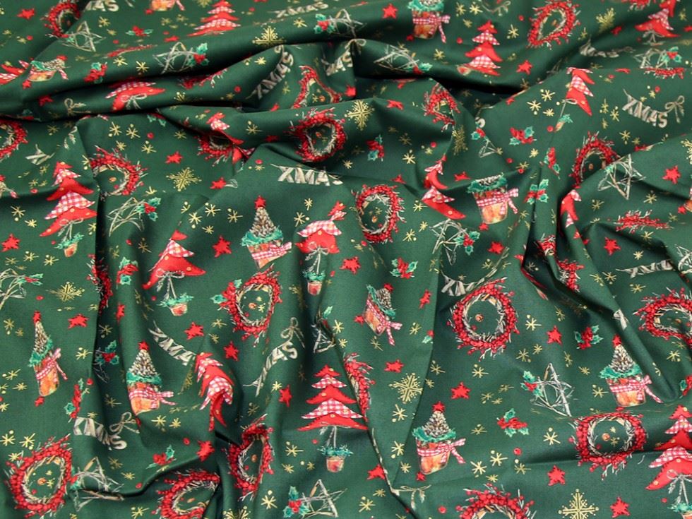 Deadstock 100% Cotton Fabric Green