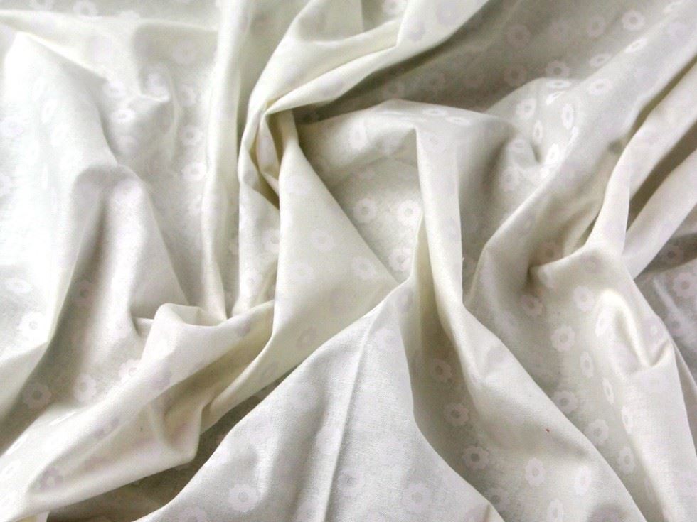 John Louden Ivory 100% Cotton Poplin Fabric