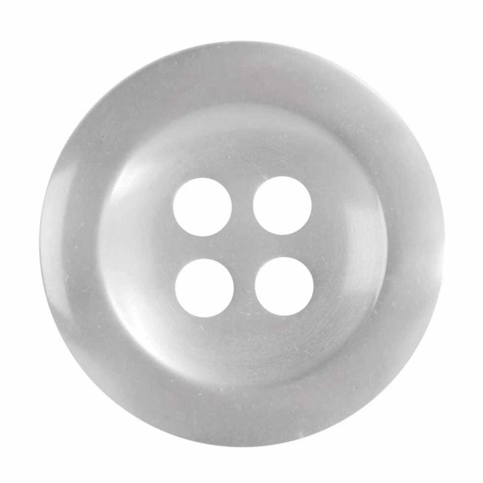 Hemline Round Translucent Buttons White