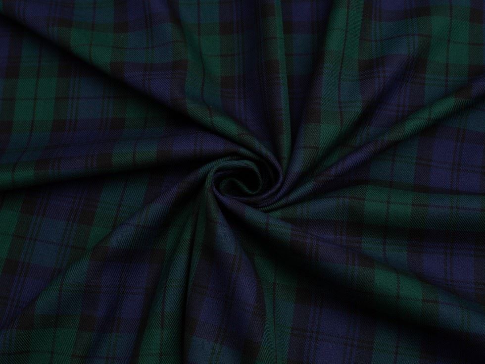 Minerva Core Range Blackwatch Polyester Viscose Suiting Fabric