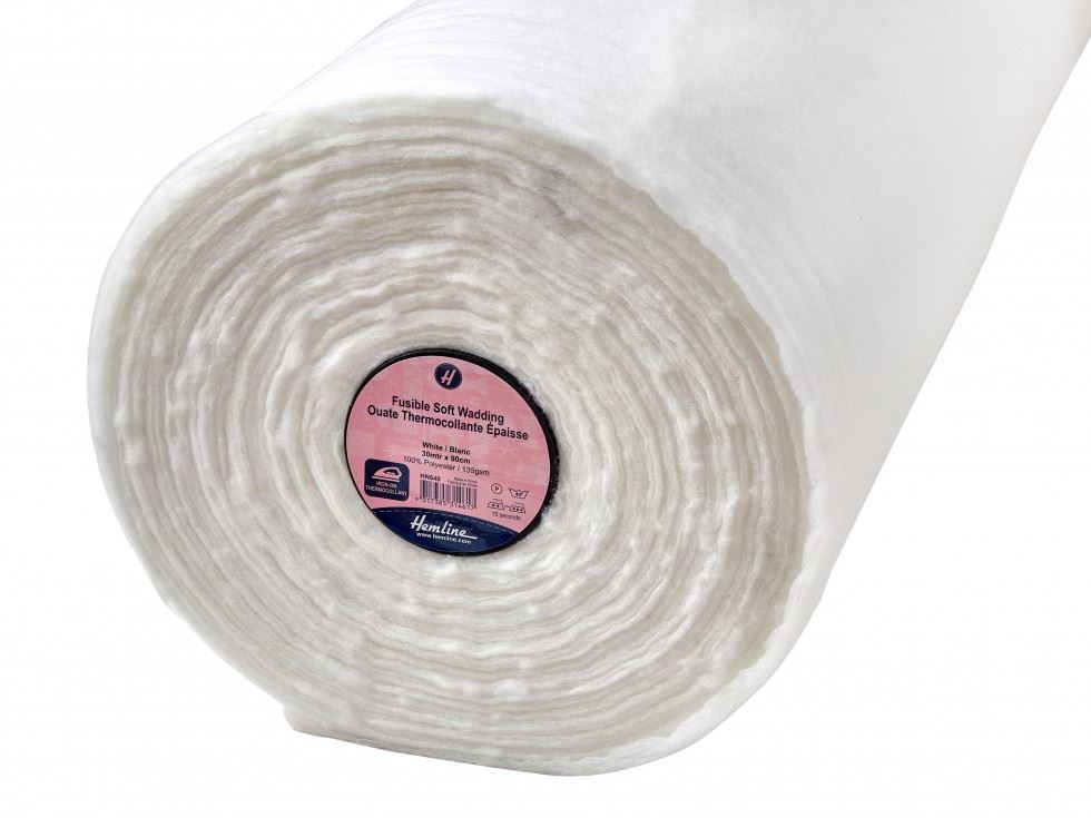 Hemline White Fusible Soft Iron On Batting Wadding