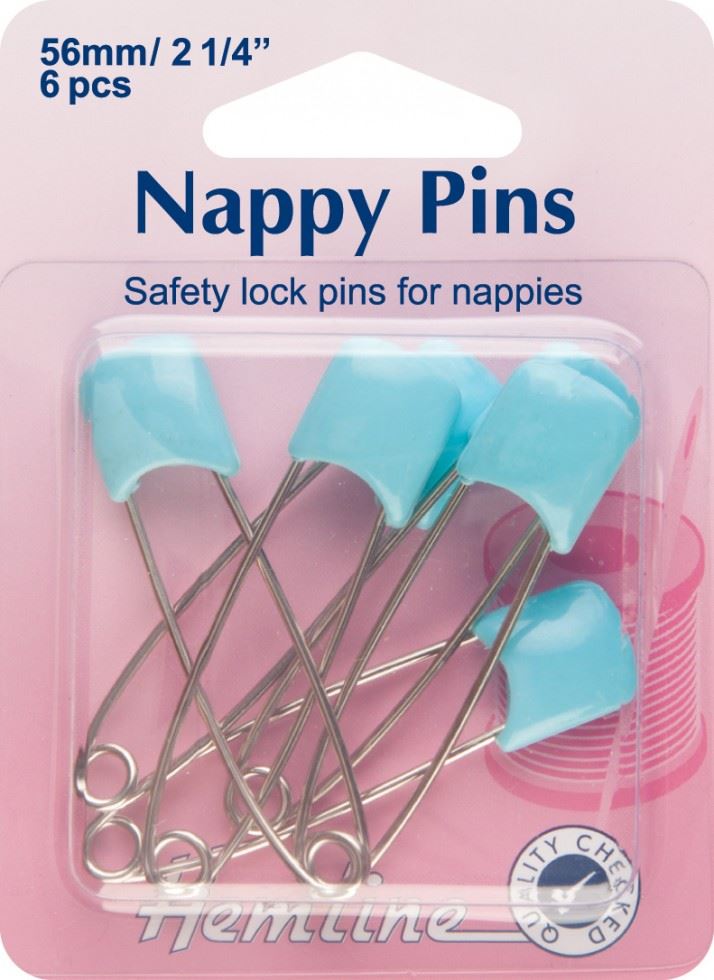 Hemline Blue Safety Nappy Pins
