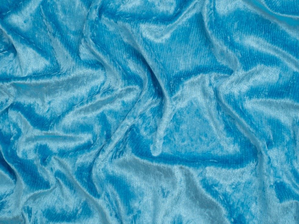 Minerva Core Range Turquoise Crush Velvet Stretch Knit Fabric