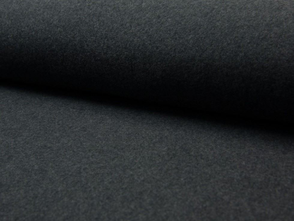 Deadstock Cotton Fleece Fabric Dark Grey Melange