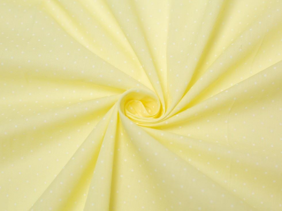Minerva Core Range Lemon Yellow Printed Polycotton Fabric