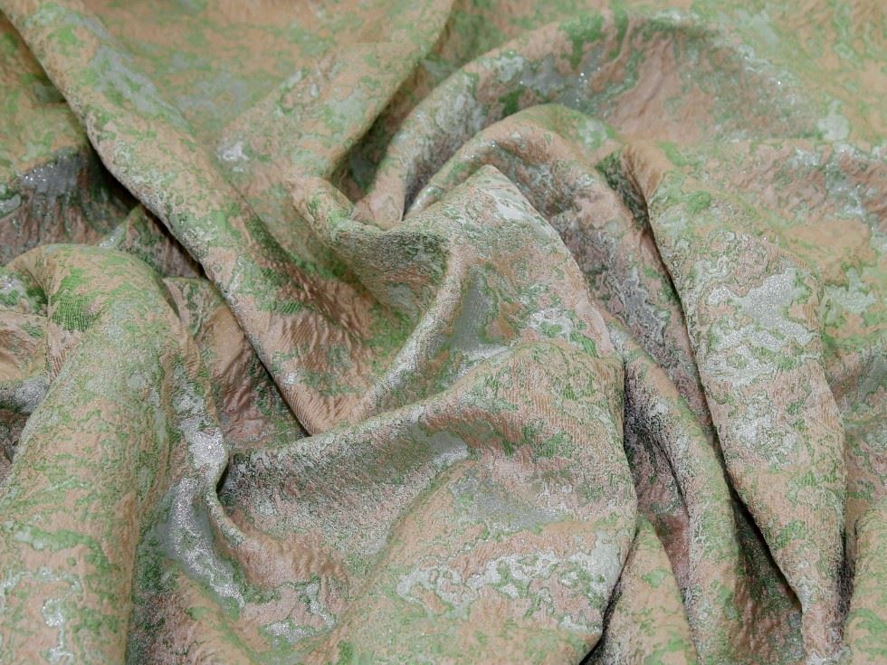 Minerva Core Range Green Lydia Textured Woven Brocade Fabric