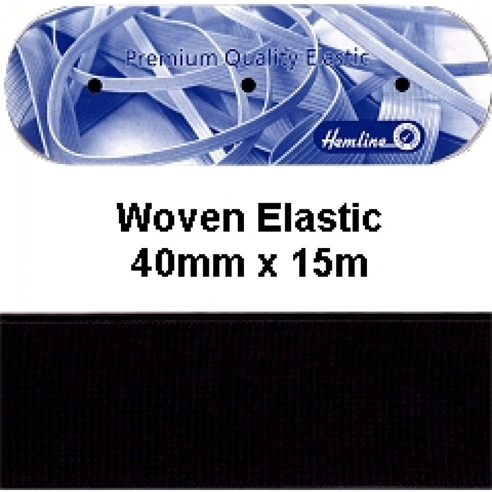 Hemline Black Flat Woven Elastic