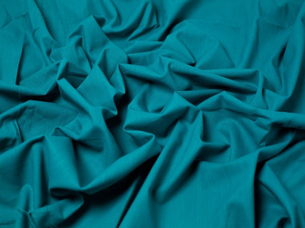 Minerva Core Range Teal Linen Look Textured Cotton Fabric