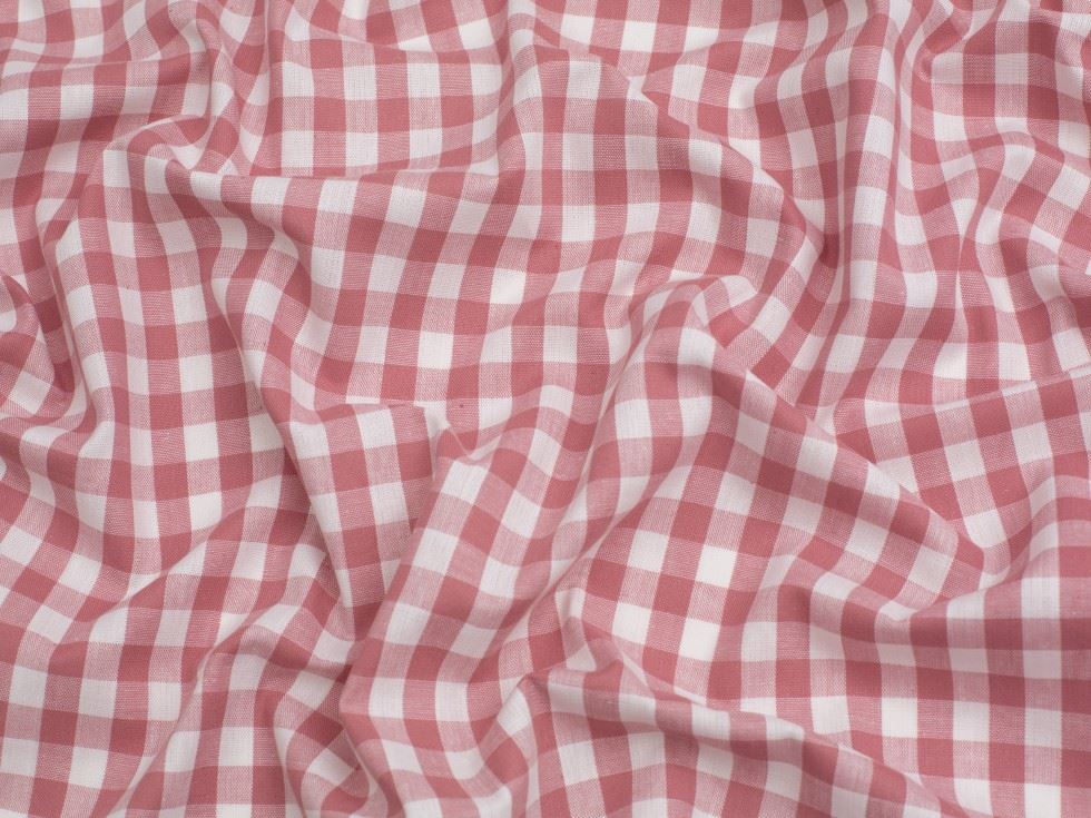 Minerva Core Range 3/8 inch 100% Cotton Gingham Fabric Dusky Pink
 