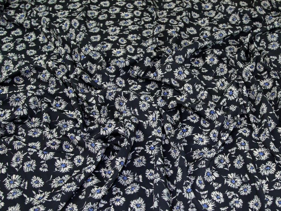 John Kaldor Navy Hermione Crepe Fabric