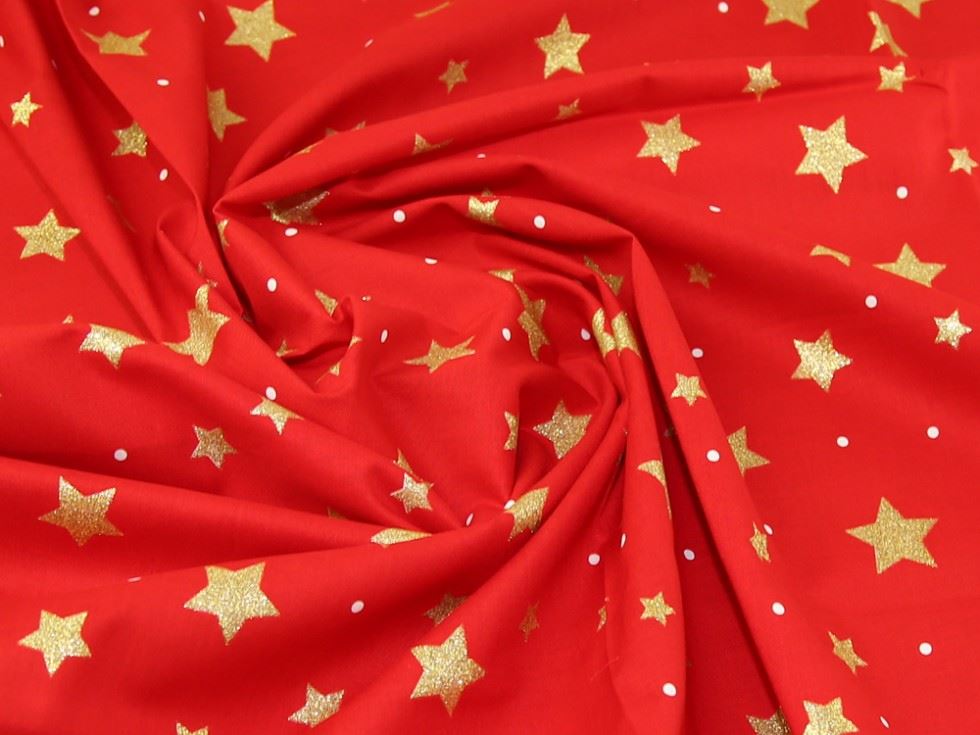 Red Deadstock 100% Cotton Fabric