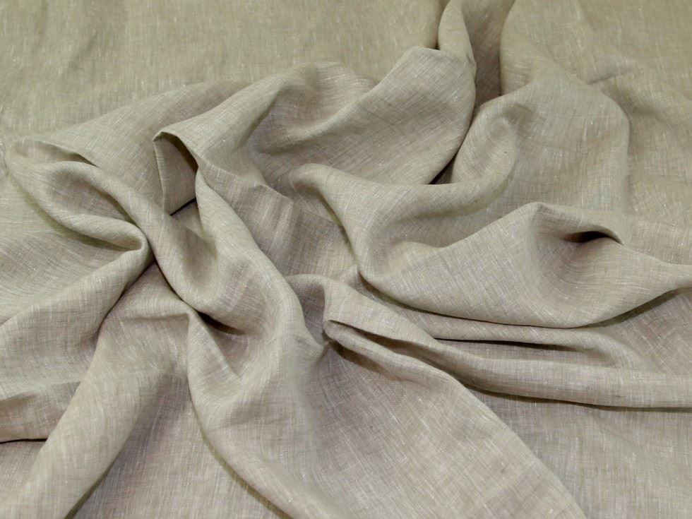 Deadstock Orleans 100% Linen Fabric Parchment
 