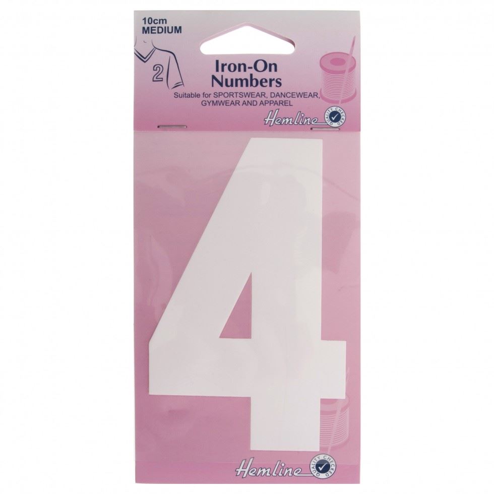 Hemline White Number 4 Number Patch Motif