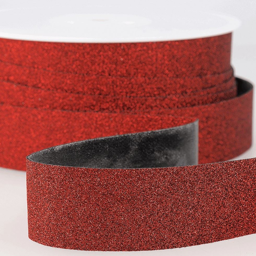 Stephanoise Iron On Sparkle Glitter Trim Red