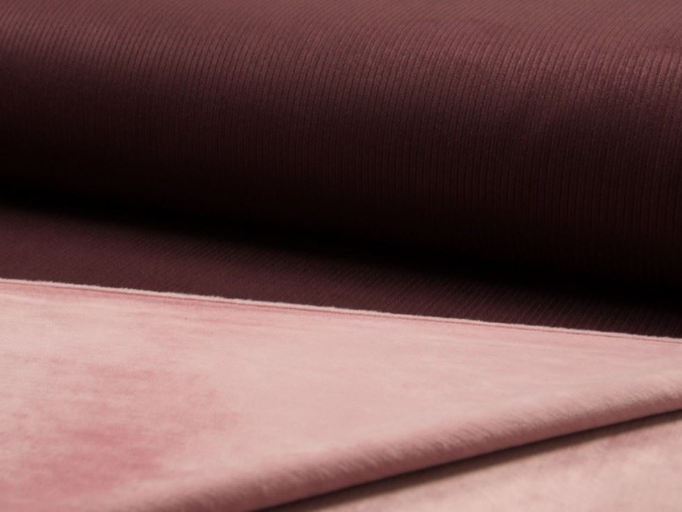 Deadstock Fur Back Rib Stretch Knit Fabric Bordeaux
 