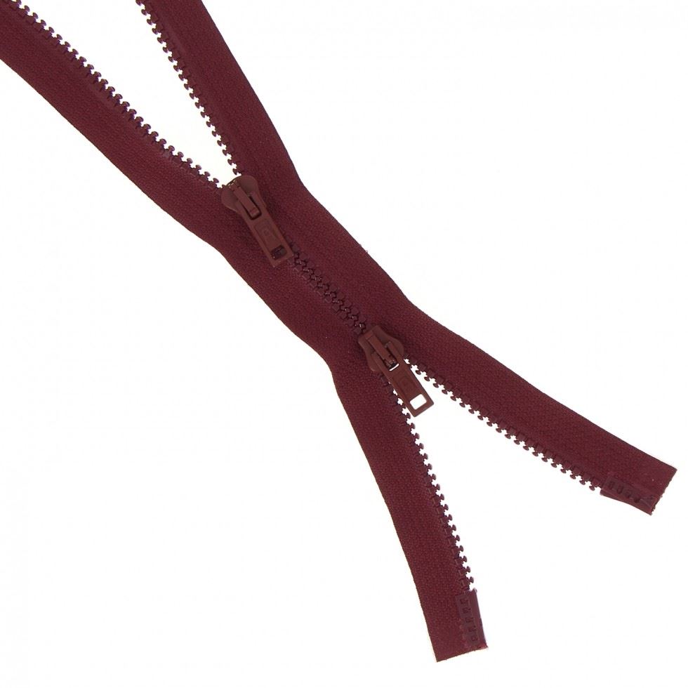 Milward Chunky 2 Way Open End Zips Burgundy