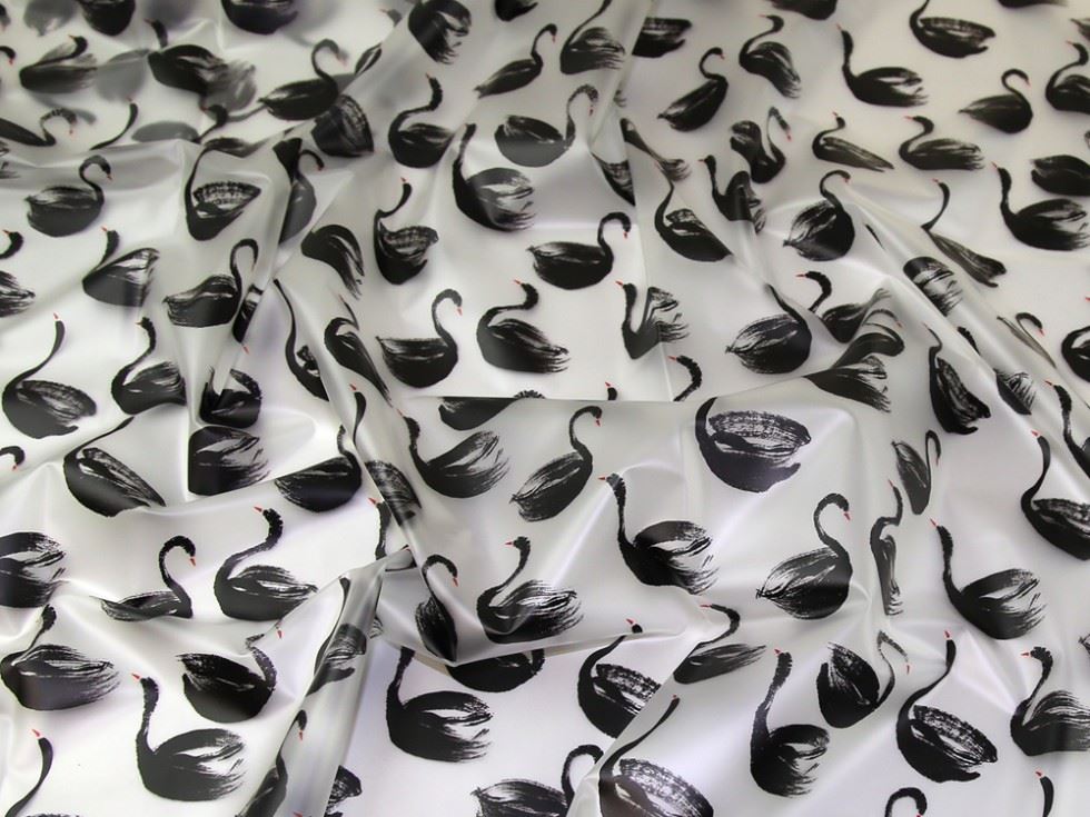 Black Deadstock Pvc Vinyl Fabric