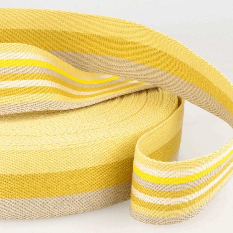Stephanoise Double Sided Stripe Webbing Tape Yellows
 