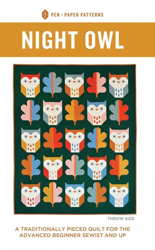 Pen + Paper Quilting Pattern Night Owl Quilt
 