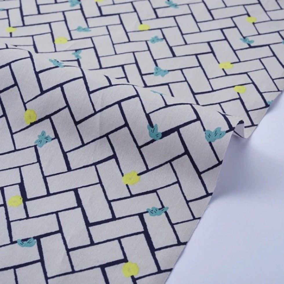 Kokka Cotton Sateen Fabric Grey
 