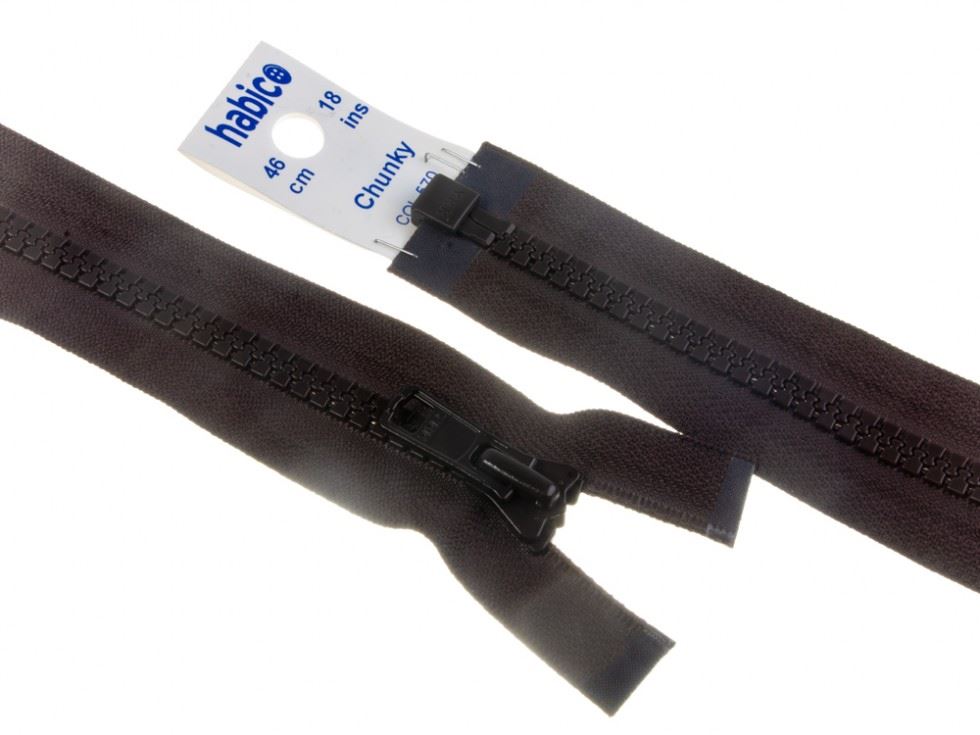 YKK Vislon Chunky Open End Zips Brown