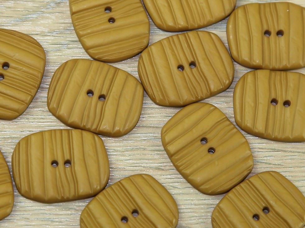 Dill Yellow Ochre Oval Textured Buttons (Value Pack)