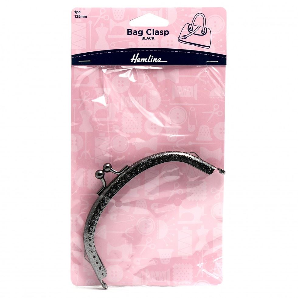 Hemline Purse Frame Nickel Black