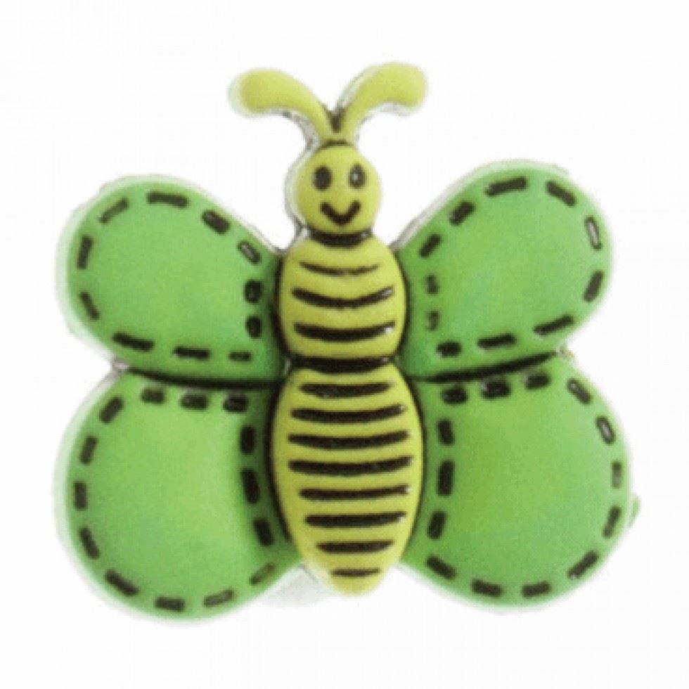Hemline Green Butterfly Shape Buttons