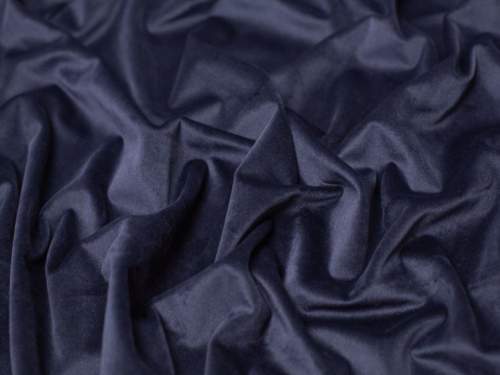 Minerva Core Range Navy Blue High Pile Velvet Fabric