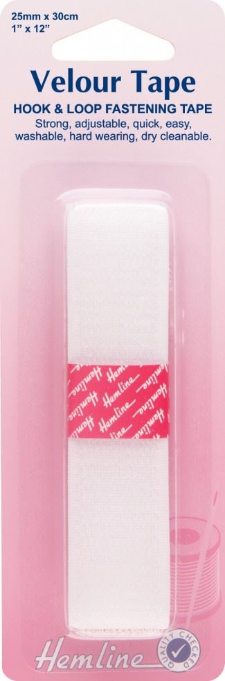 Hemline White Sew On Velcro