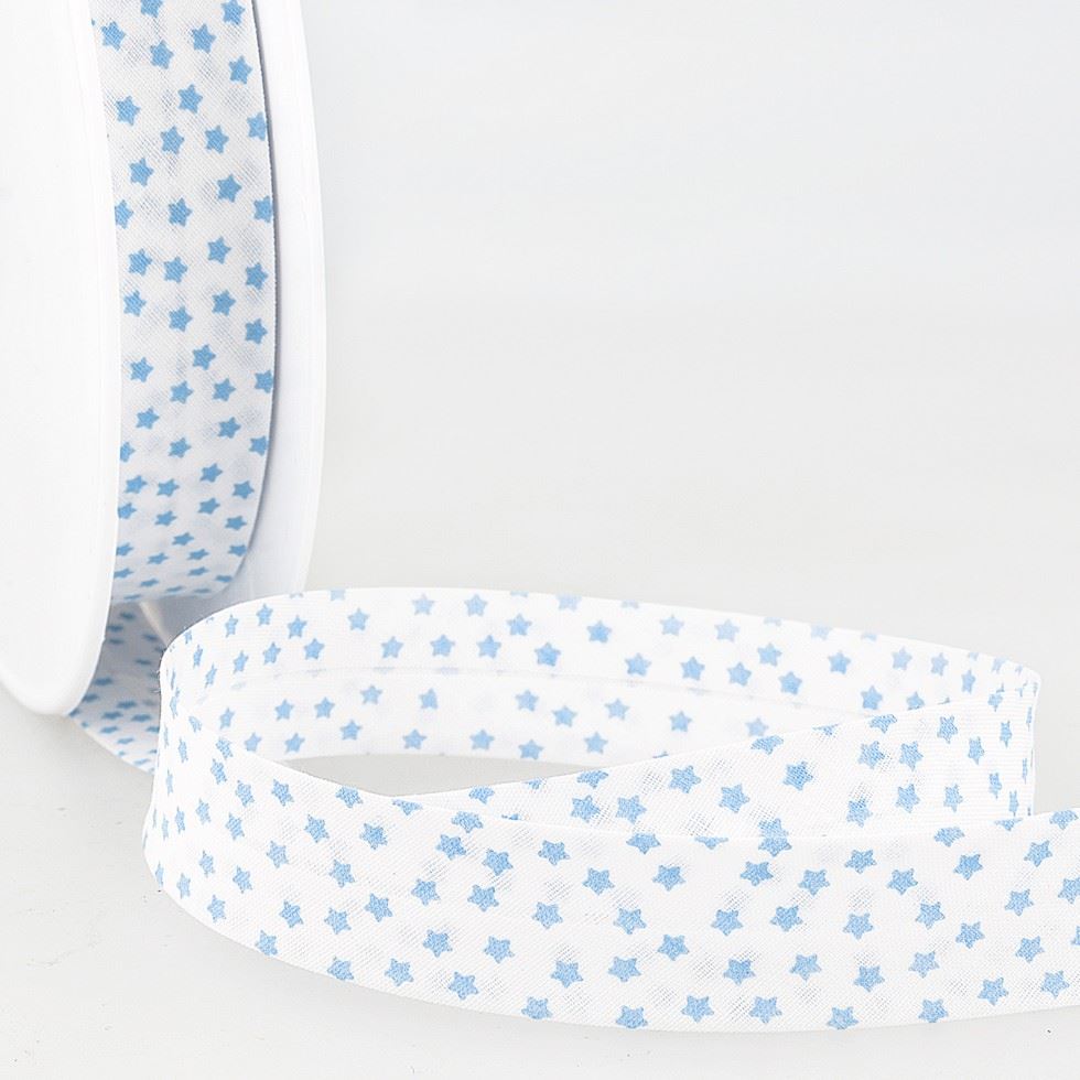 Stephanoise Stars Bias Binding Tape Light Blue
 