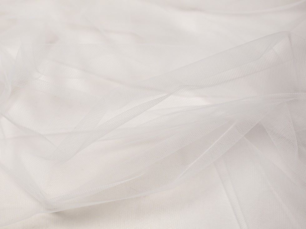 Minerva Core Range Silk White Soft Veiling Tulle Fabric