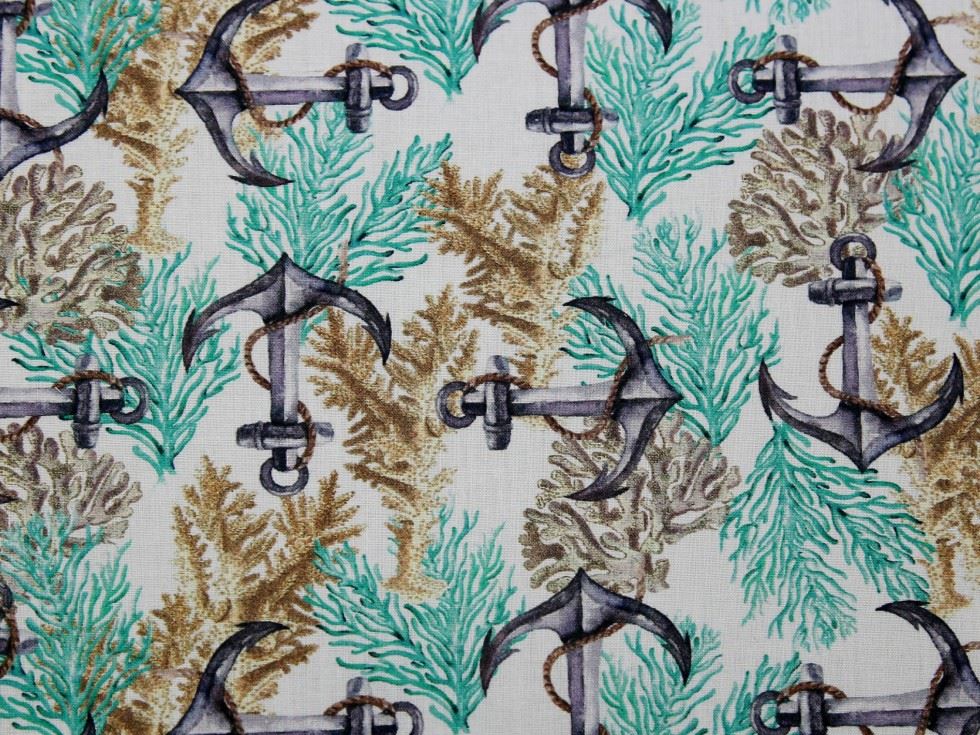 Stof France 100% Cotton Fabric Turquoise