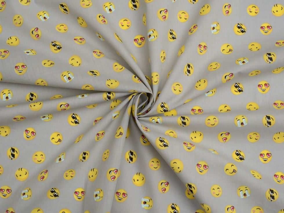 Grey Printed Polycotton Fabric