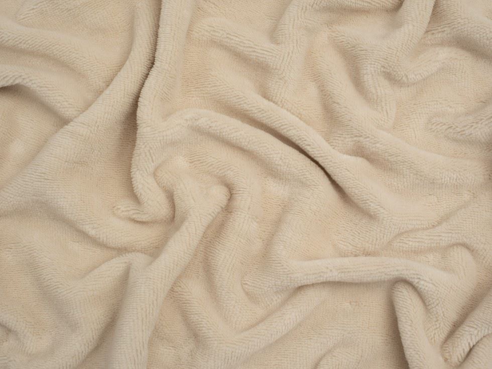 Minerva Core Range Bamboo Cotton Velvet Towelling Fabric Cream