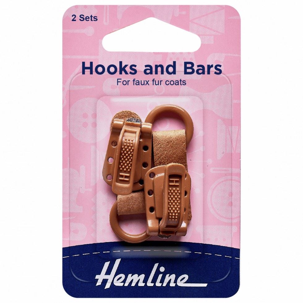 Hemline Brown Coat Hook And Bar Fasteners