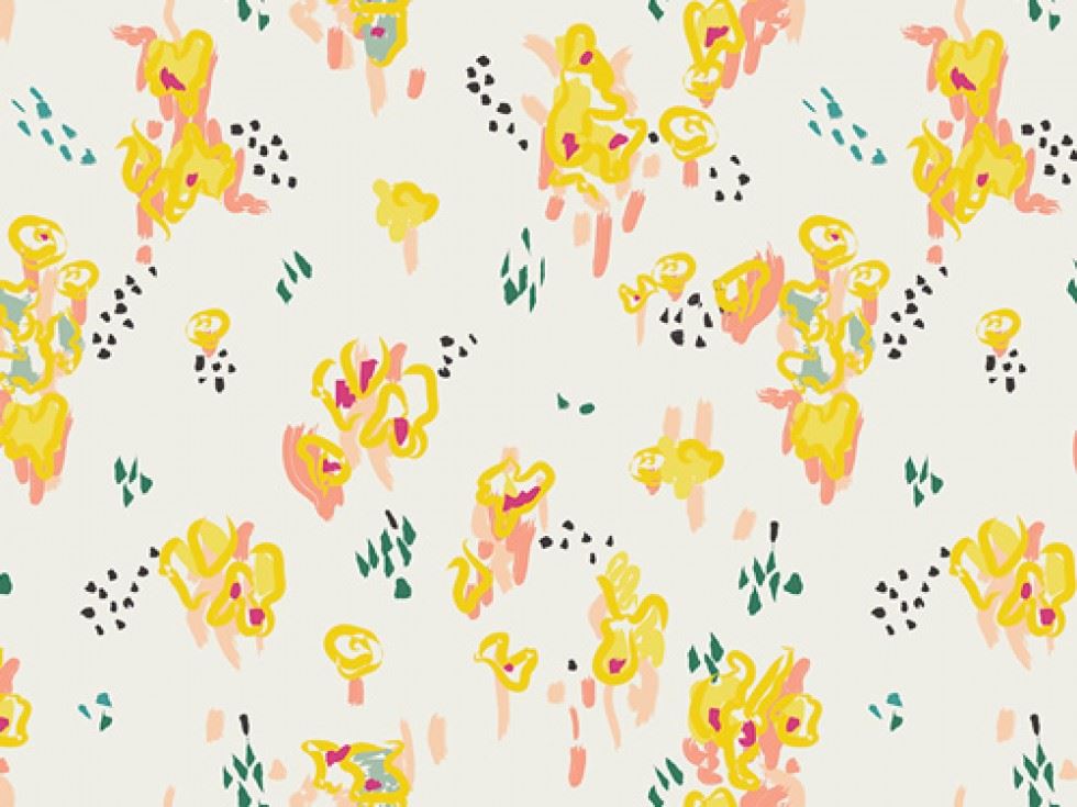 Art Gallery Fabrics Rapture 100% Cotton Poplin Fabric Lemon