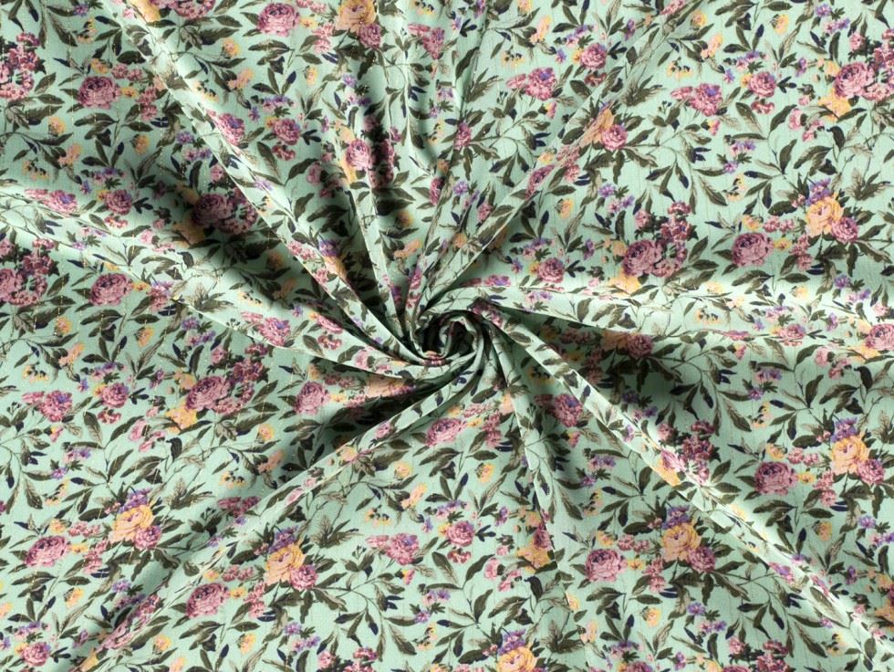 Lurex Sparkle Sheer Chiffon Fabric Mint
 