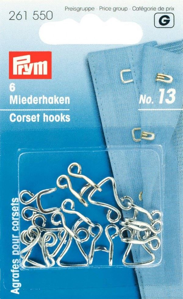 Prym Metal Corset Hooks Silver