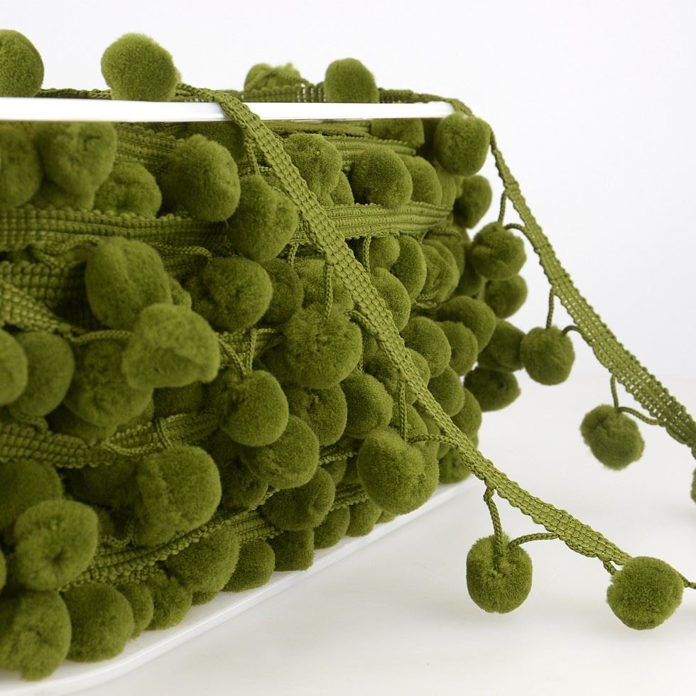 Stephanoise Pom Pom Trim Khaki