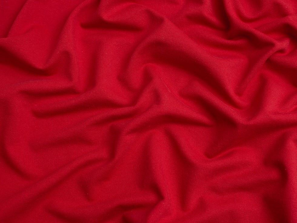 Minerva Core Range Red Recycled Loop Back French Terry Stretch Knit Fabric