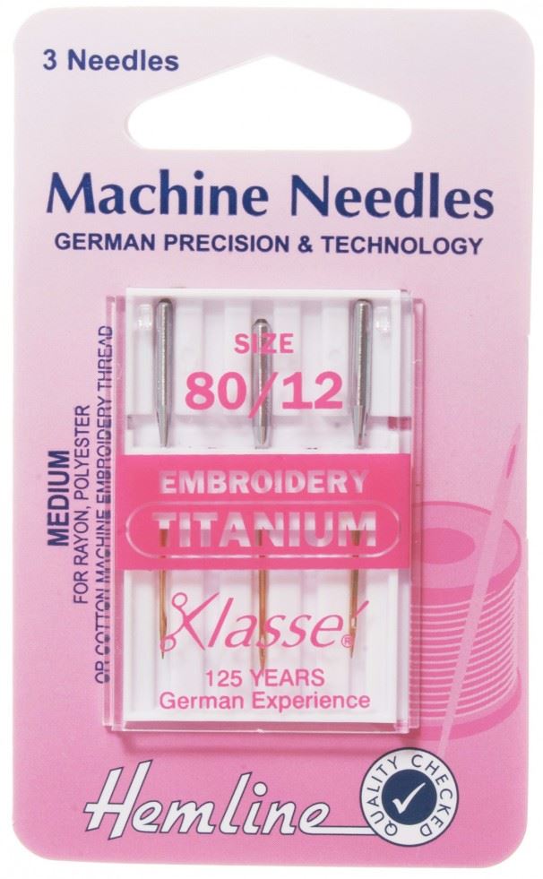 Hemline Titanium Embroidery Machine Needles