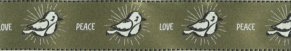 Berisfords Peace Chick Ribbon Cloudy Green
 