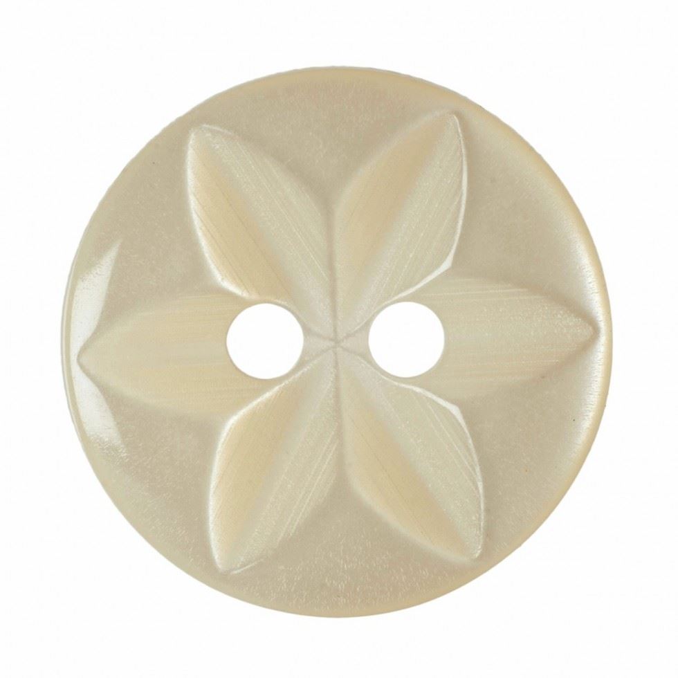 Hemline Cream Round Floral Buttons