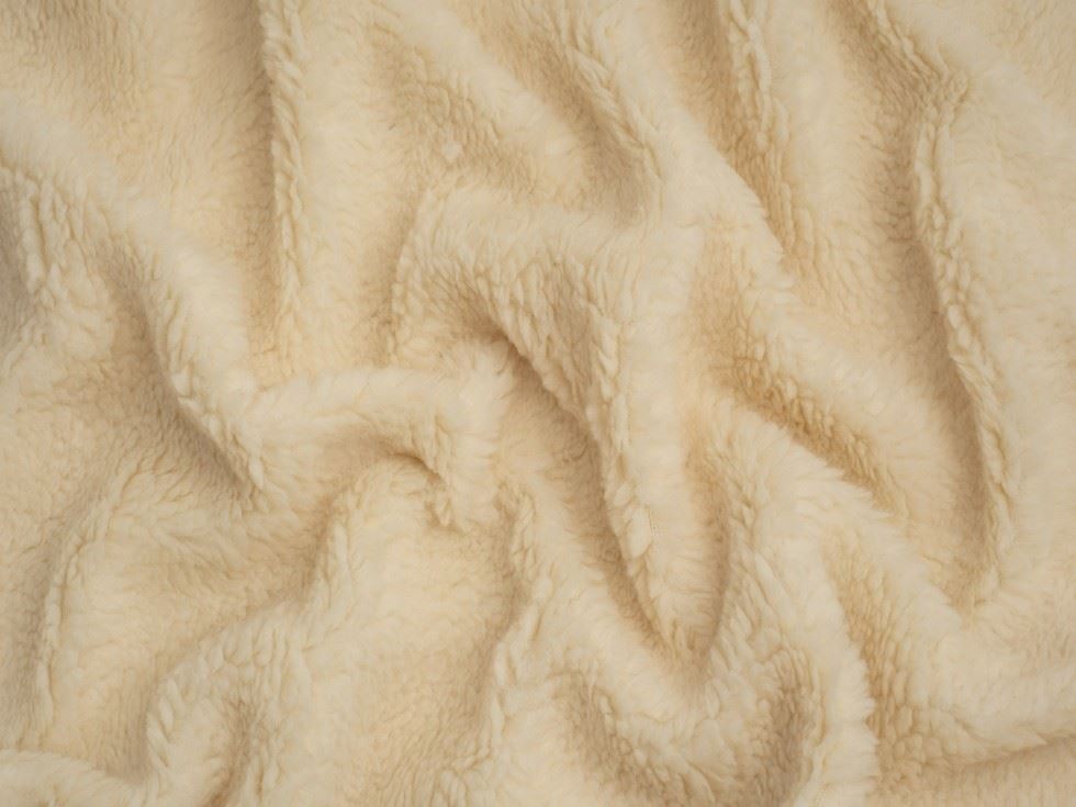 Minerva Core Range Cream Heavy Lambskin Sherpa Fleece Fur Fabric