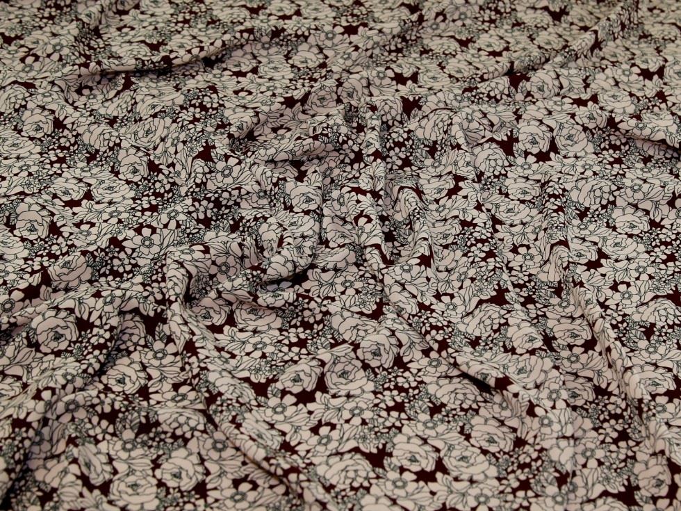 Soft Polyester Crepe Fabric Wine