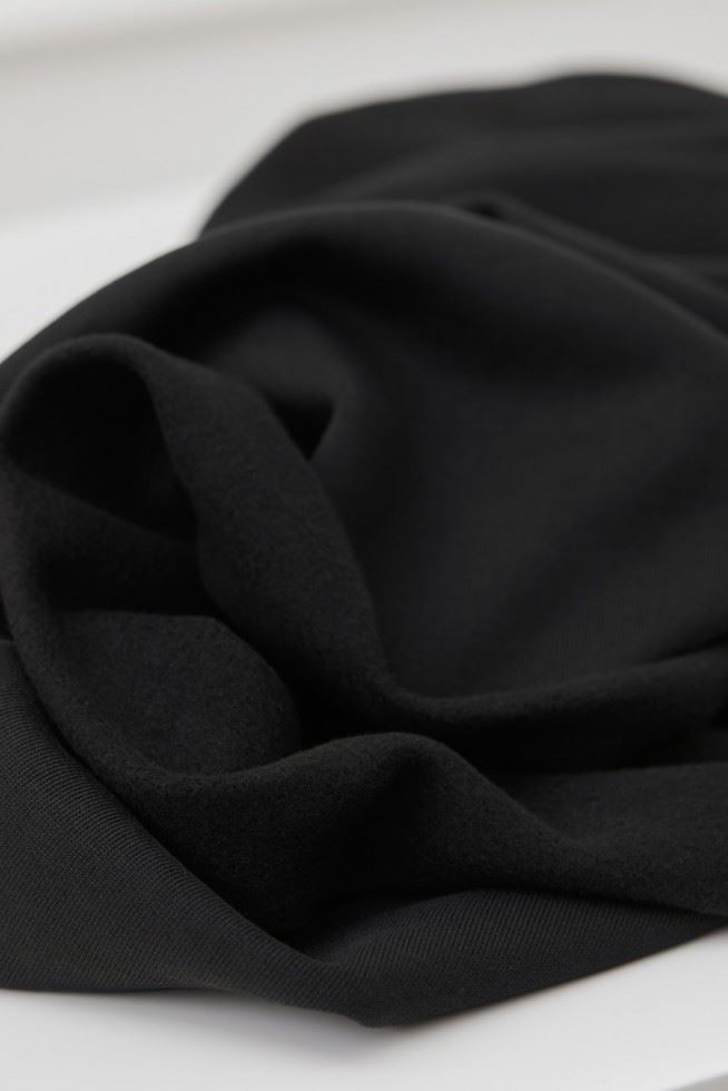 Mind The Maker Black Organic Fleece Back Sweatshirt Stretch Knit Fabric