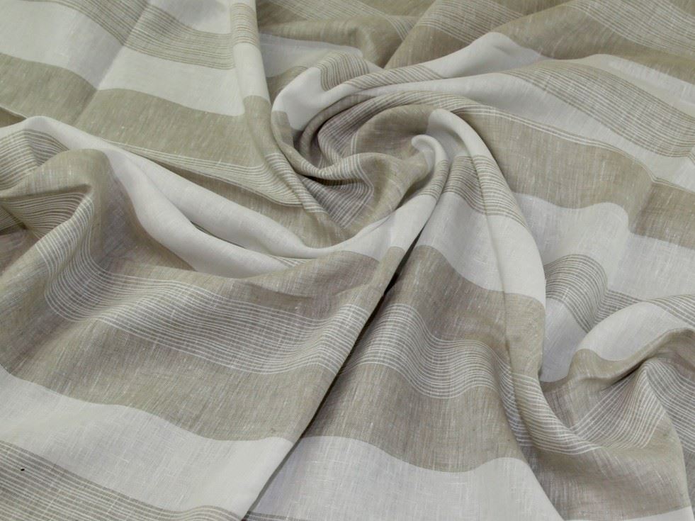 Deadstock Orleans 100% Linen Fabric Parchment
 