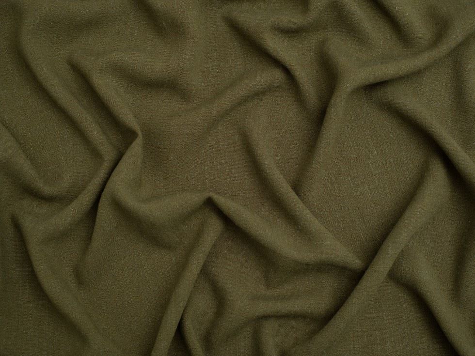 Minerva Core Range Textured Viscose Linen Noil Fabric Army Green
 