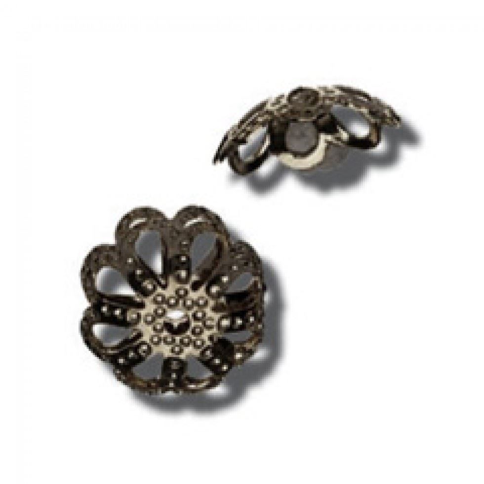 Trimits Black Filigree Cap Findings (Value Pack Of 5)